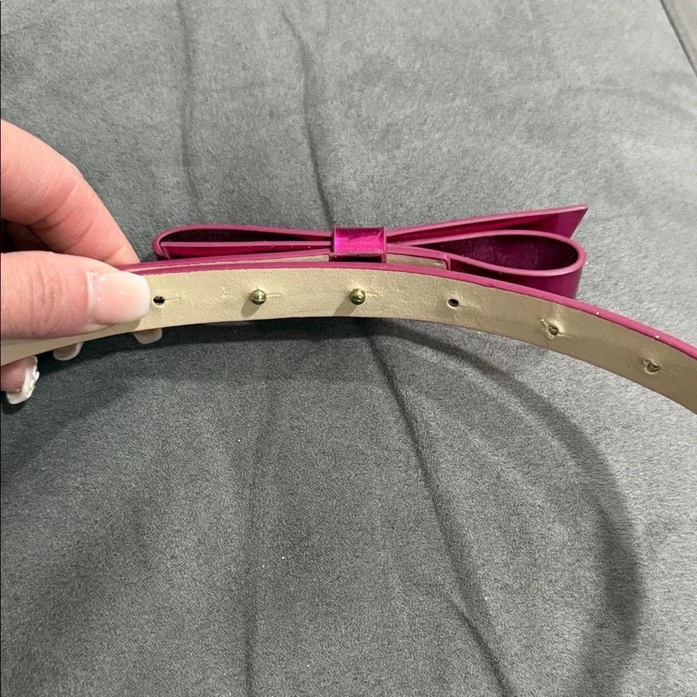Kate Spade Fuchsia Metallic Bow Girls Belt
